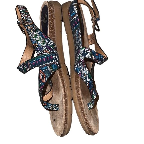 Sofft Blue Multicolored Leather Sandals Size 8 M - Picture 3 of 6